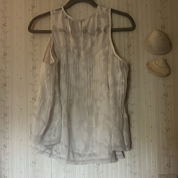 Lucky Brand White Floral Flowy Cold Shoulder Blouse Size XS - Picture 5 of 12